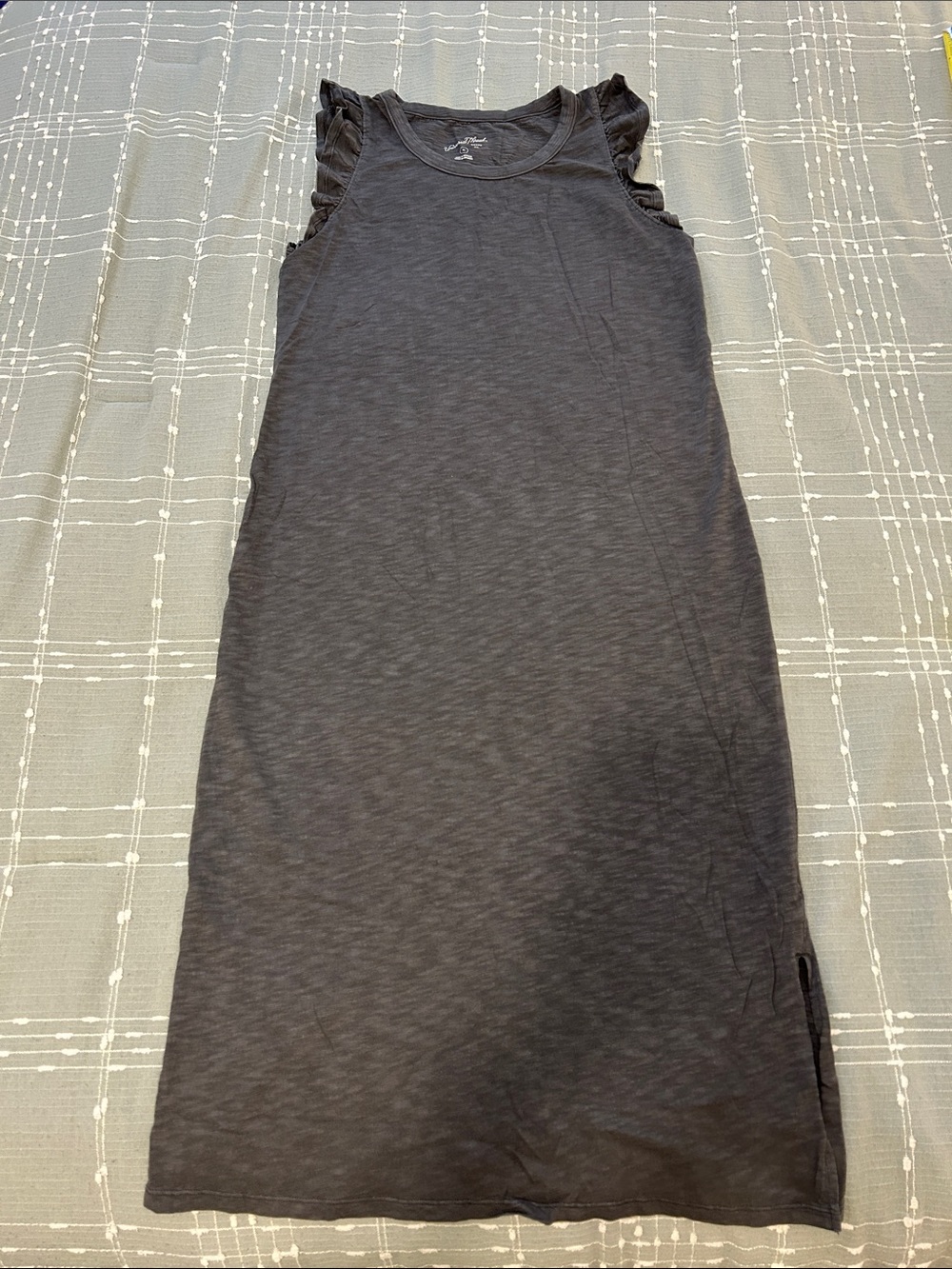 Charcoal Ruffle Sleeve Midi dress
